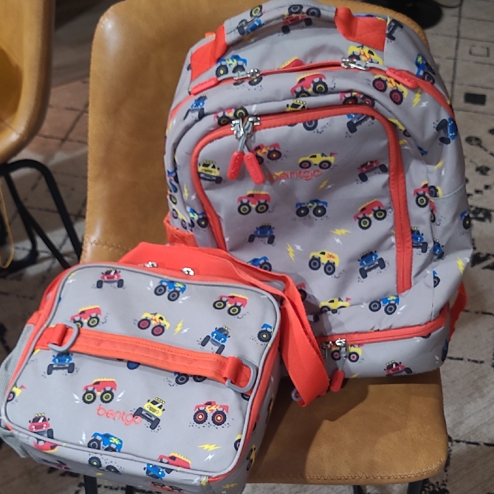 Bentgo Kids Monster Truck Backpack and Lunchbox Set